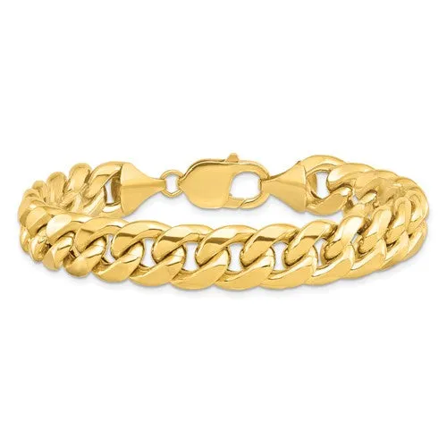 14k Yellow Gold 11mm Miami Cuban Link Bracelet Anklet Choker Necklace Pendant Chain
