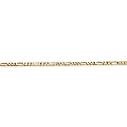 14K Yellow Gold 1.8mm Flat Figaro Bracelet Anklet Choker Necklace Pendant Chain