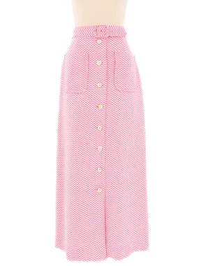 1960s Pink Checkered Maxi Skirt