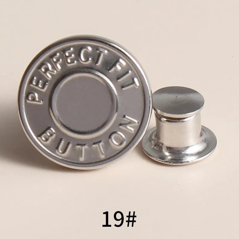 20 Sets Adjustable Jean Button Pins Metal Clips Snap Tack No Sew Instant Button Pins For Adult And Kids