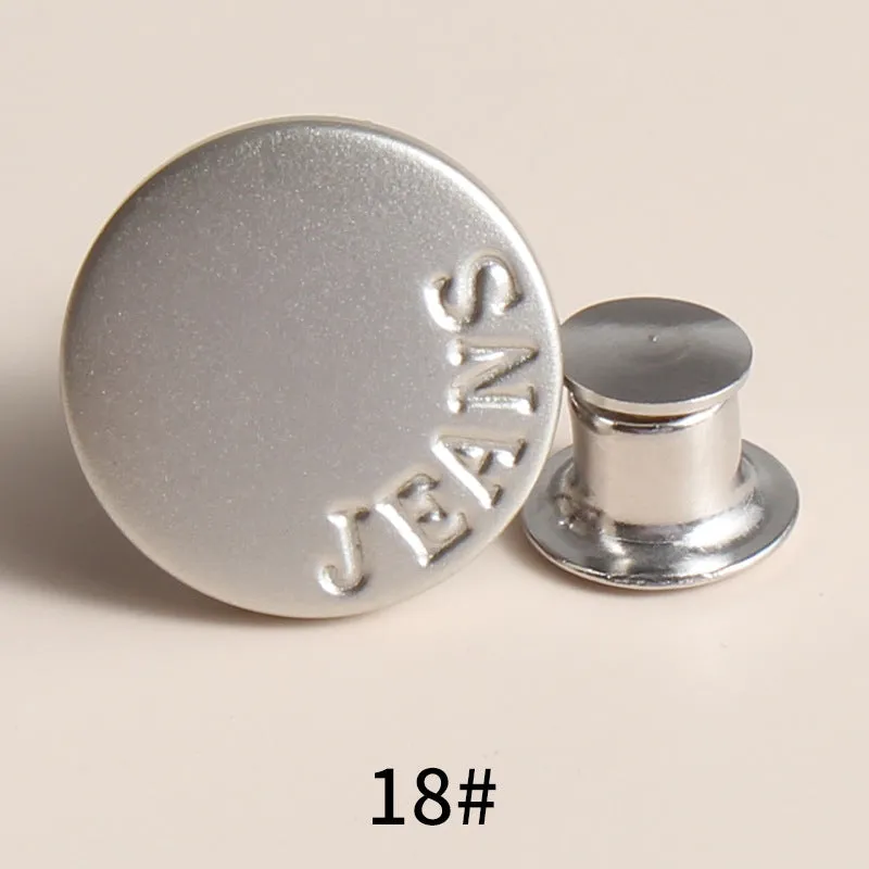20 Sets Adjustable Jean Button Pins Metal Clips Snap Tack No Sew Instant Button Pins For Adult And Kids
