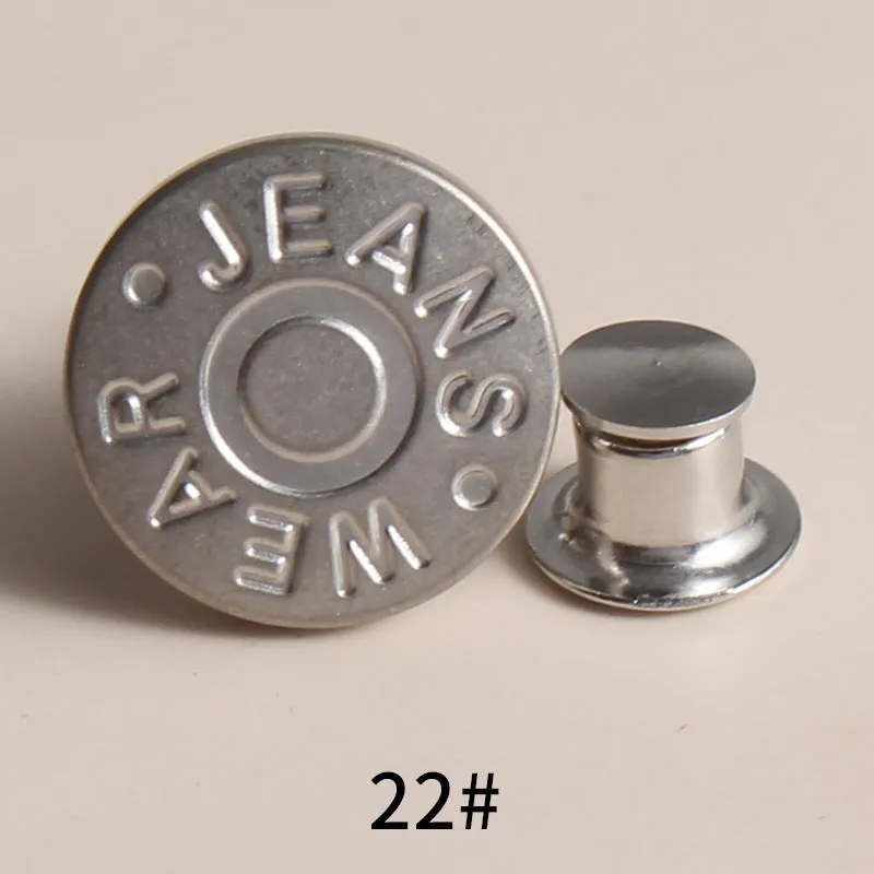 20 Sets Adjustable Jean Button Pins Metal Clips Snap Tack No Sew Instant Button Pins For Adult And Kids