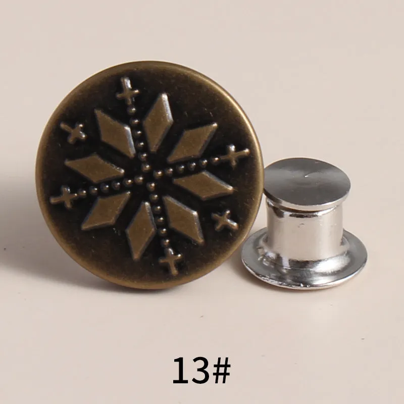 20 Sets Adjustable Jean Button Pins Metal Clips Snap Tack No Sew Instant Button Pins For Adult And Kids
