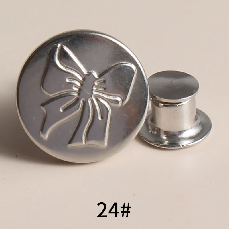 20 Sets Adjustable Jean Button Pins Metal Clips Snap Tack No Sew Instant Button Pins For Adult And Kids