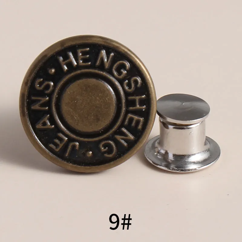 20 Sets Adjustable Jean Button Pins Metal Clips Snap Tack No Sew Instant Button Pins For Adult And Kids