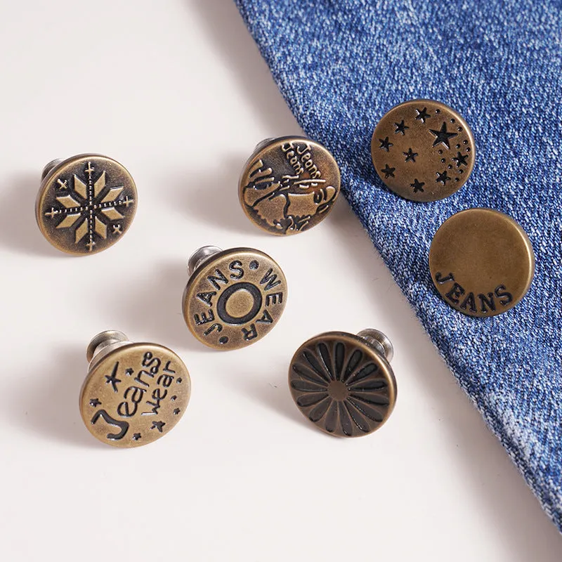 20 Sets Adjustable Jean Button Pins Metal Clips Snap Tack No Sew Instant Button Pins For Adult And Kids
