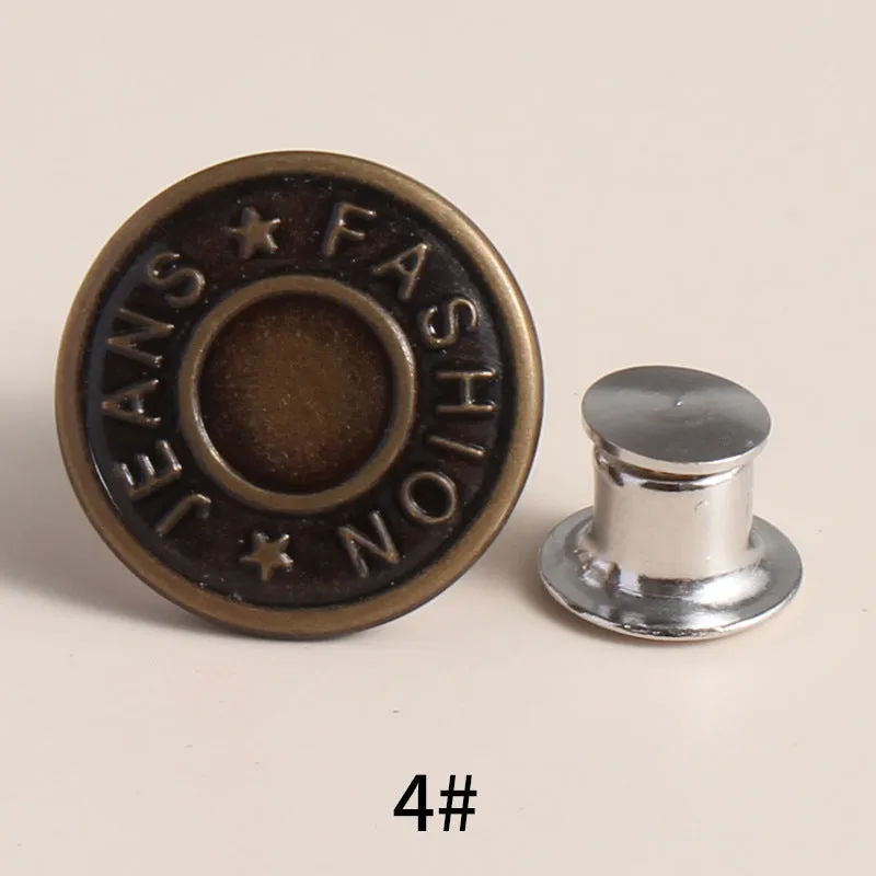 20 Sets Adjustable Jean Button Pins Metal Clips Snap Tack No Sew Instant Button Pins For Adult And Kids
