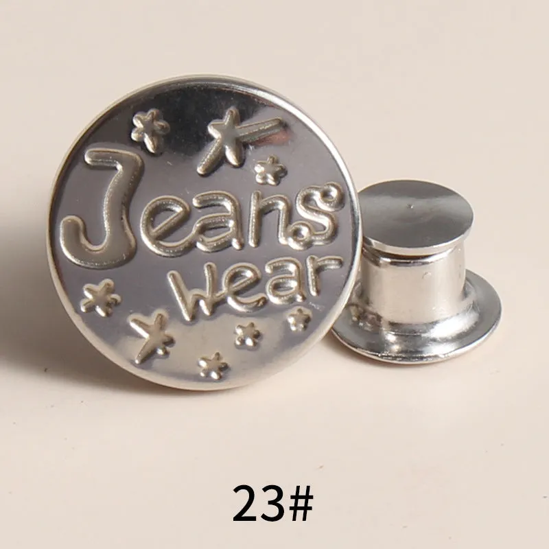 20 Sets Adjustable Jean Button Pins Metal Clips Snap Tack No Sew Instant Button Pins For Adult And Kids