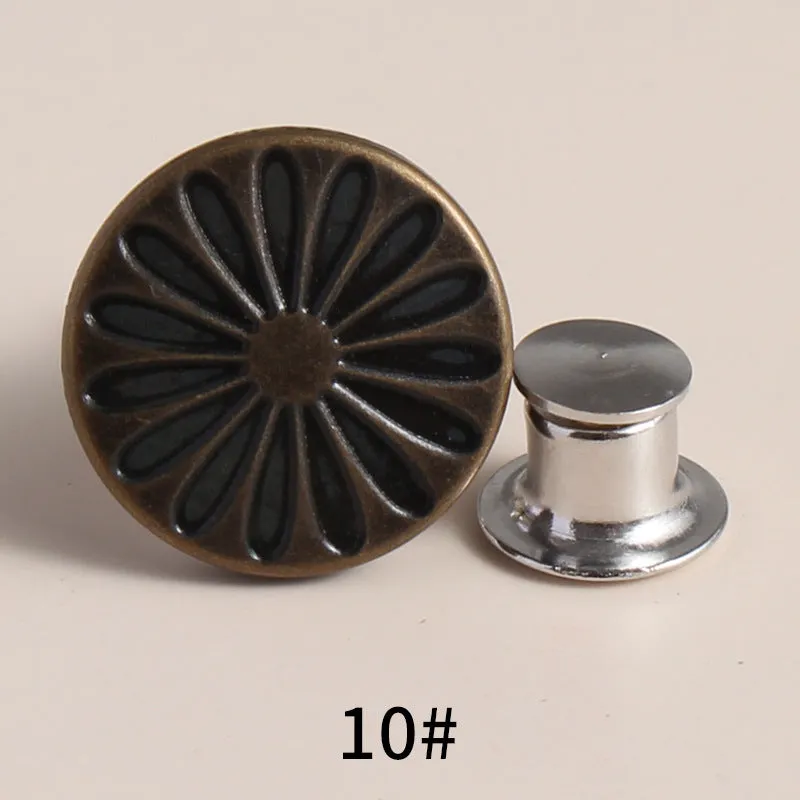 20 Sets Adjustable Jean Button Pins Metal Clips Snap Tack No Sew Instant Button Pins For Adult And Kids