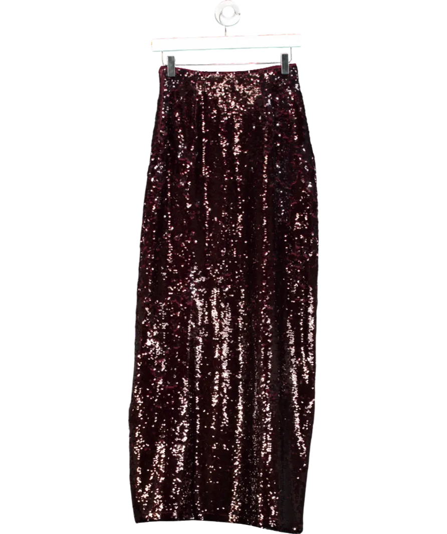 4th & Reckless Red Odell Sequin Maxi Skirt UK 6