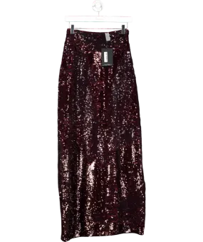 4th & Reckless Red Odell Sequin Maxi Skirt UK 6