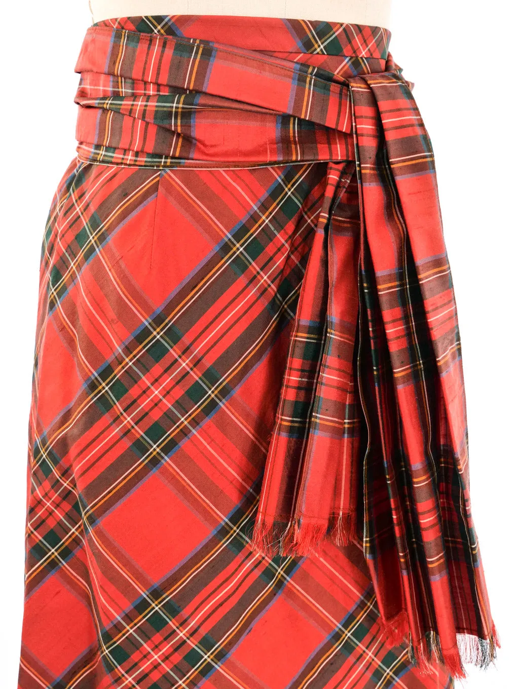 Adolfo Tartan Maxi Skirt