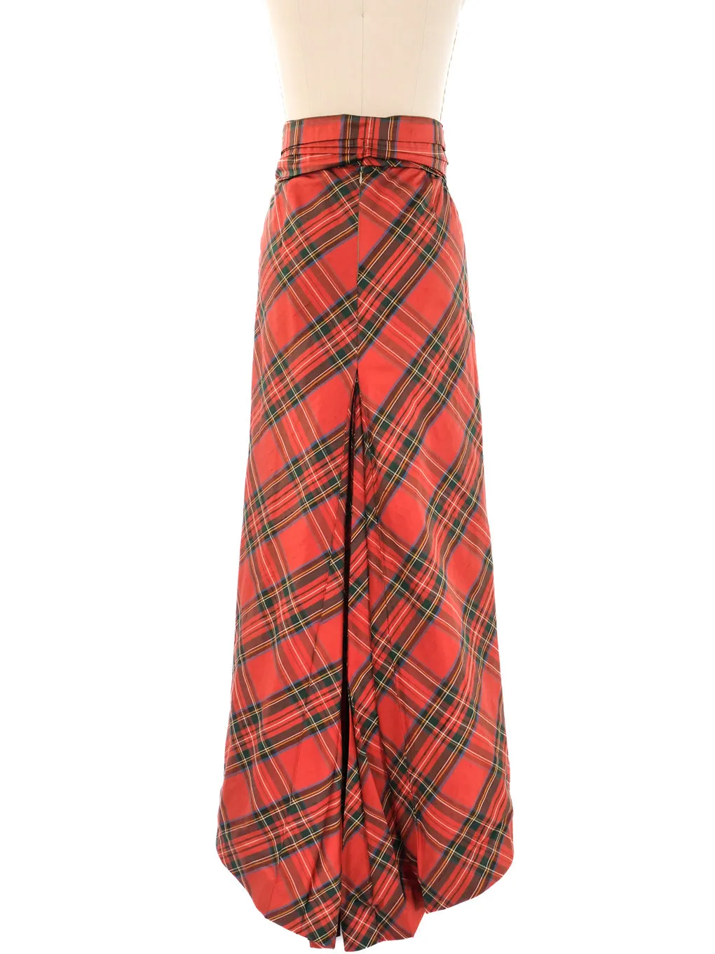 Adolfo Tartan Maxi Skirt
