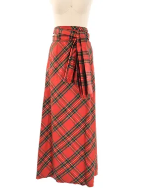 Adolfo Tartan Maxi Skirt