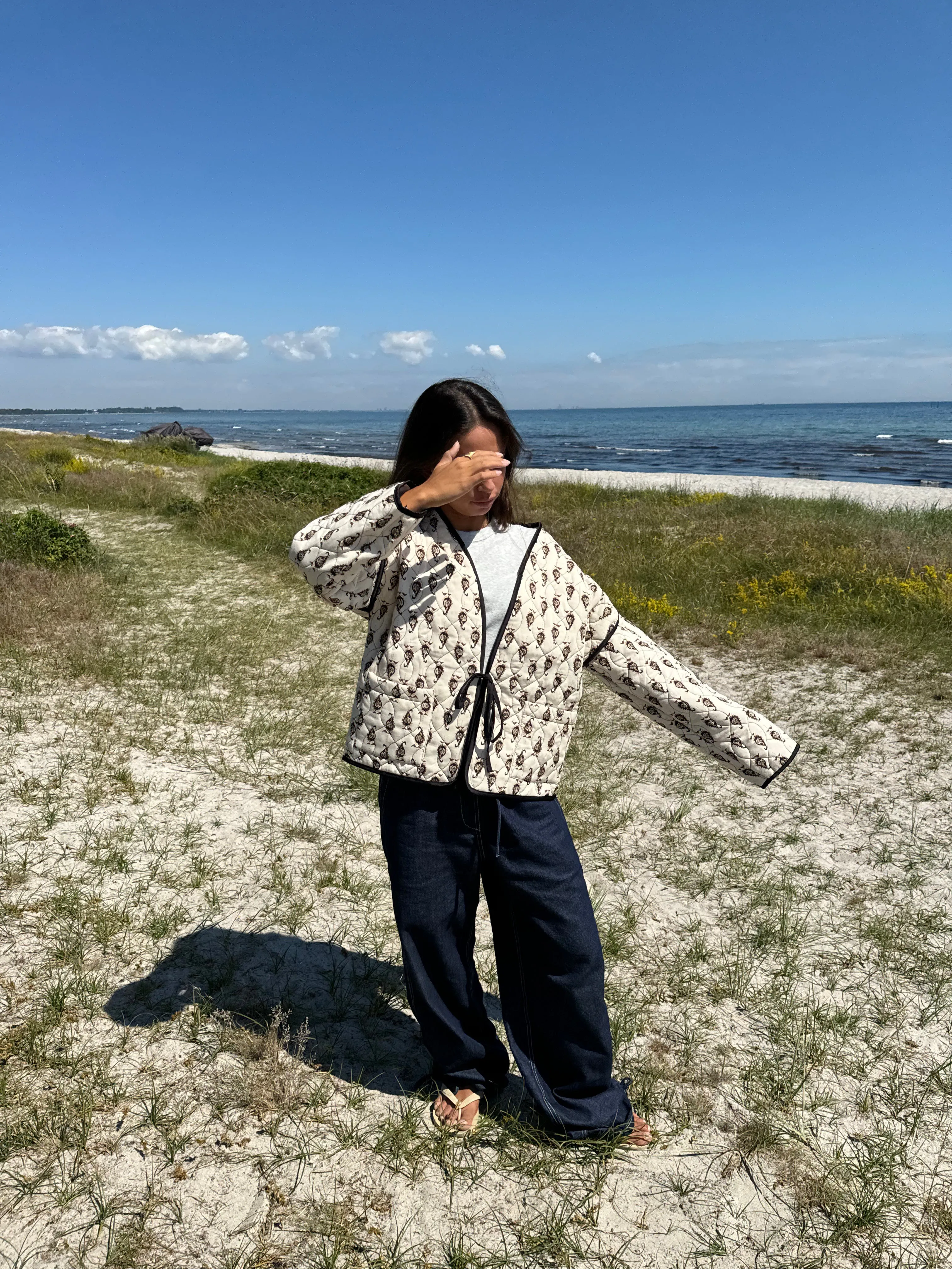 Alisa patterned quilted jacket - Beige