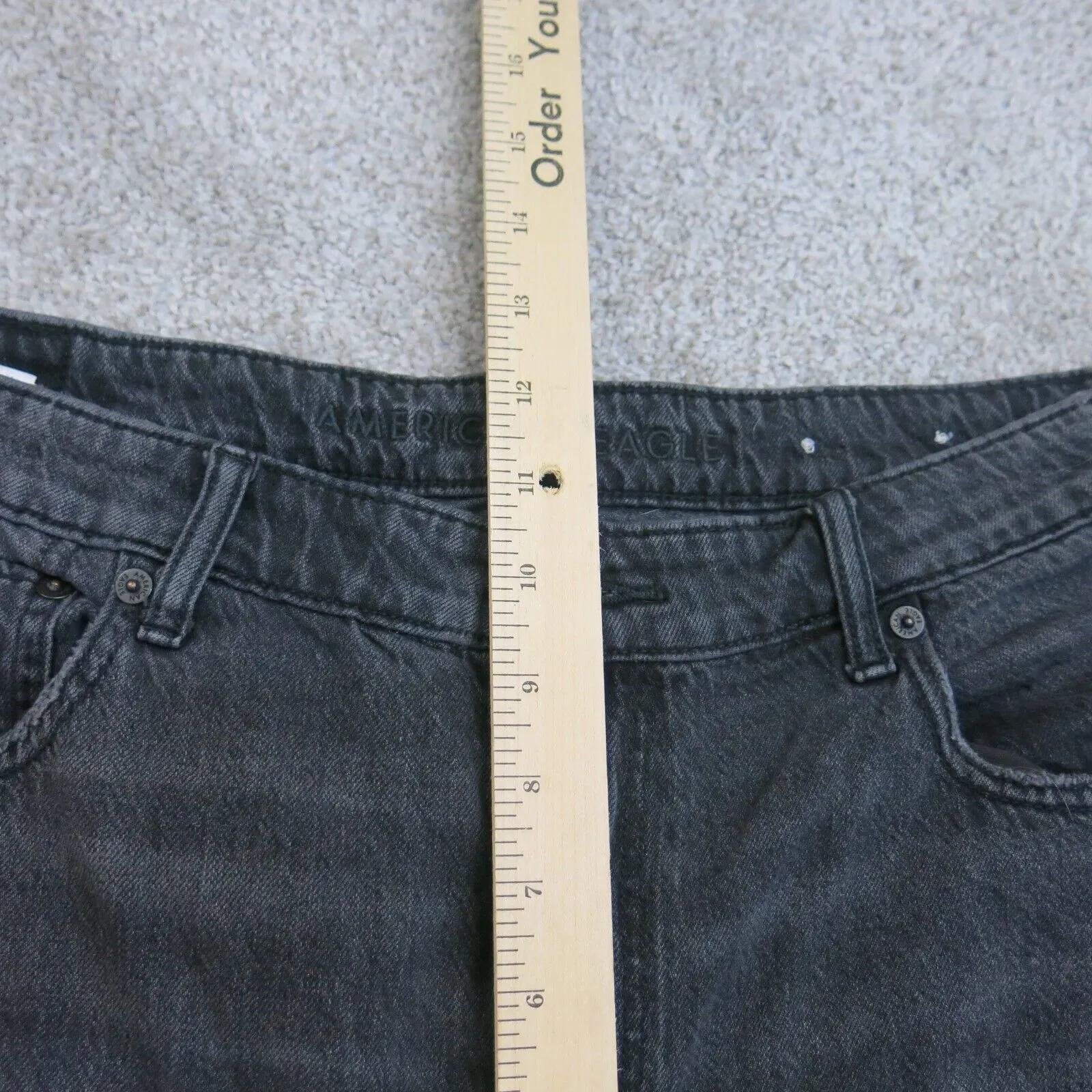 American Eagle Jeans Womens W32 Black Denim Pants Flared Leg Casual Outdoor