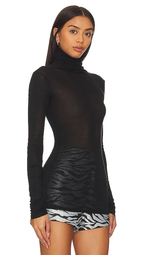American Vintage Massachusetts Turtleneck Top in Black