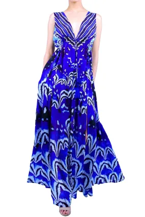 Annabella Butterfly Print Royal Blue Maxi Dress