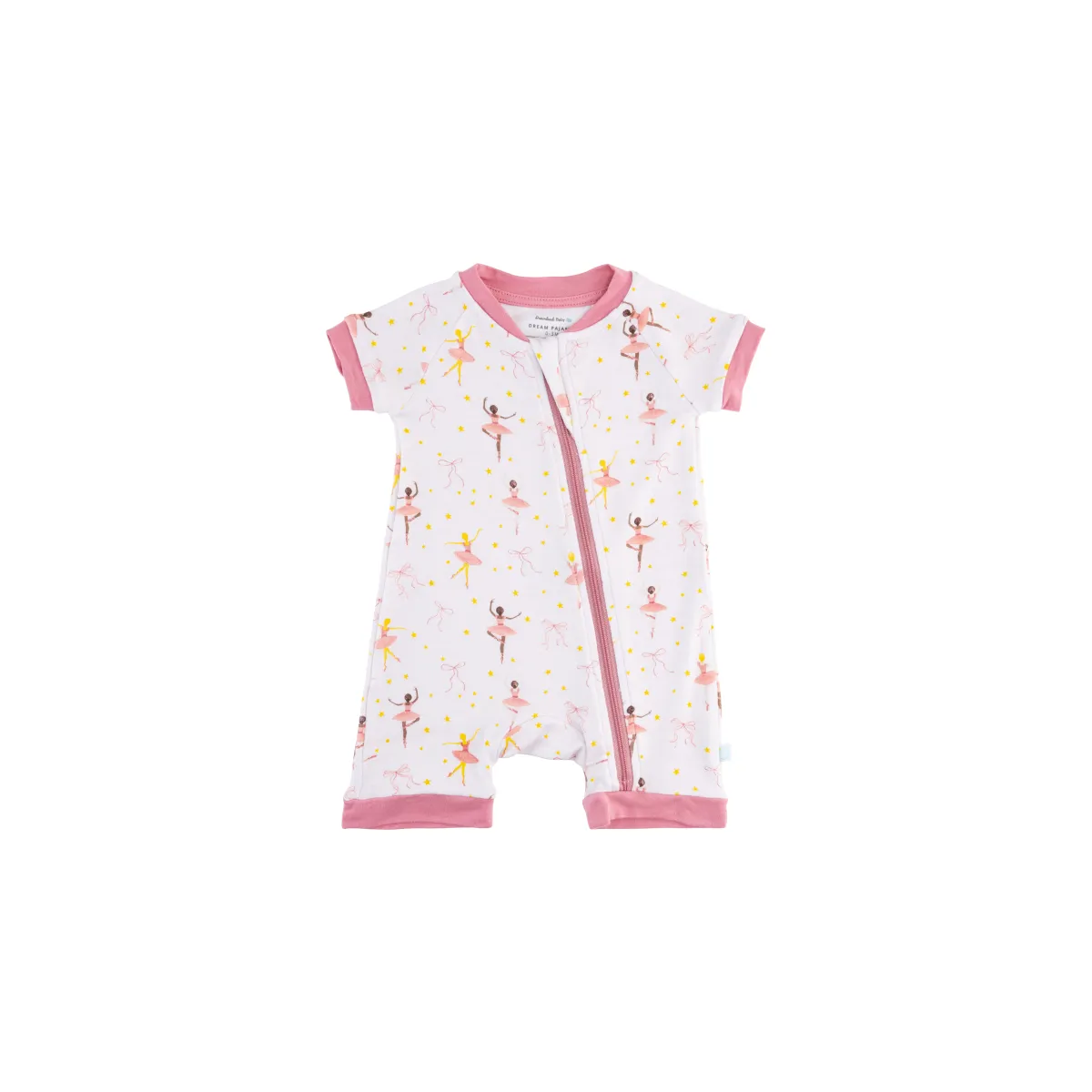 Baby Short-Sleeve Bamboo Romper - Ballerina