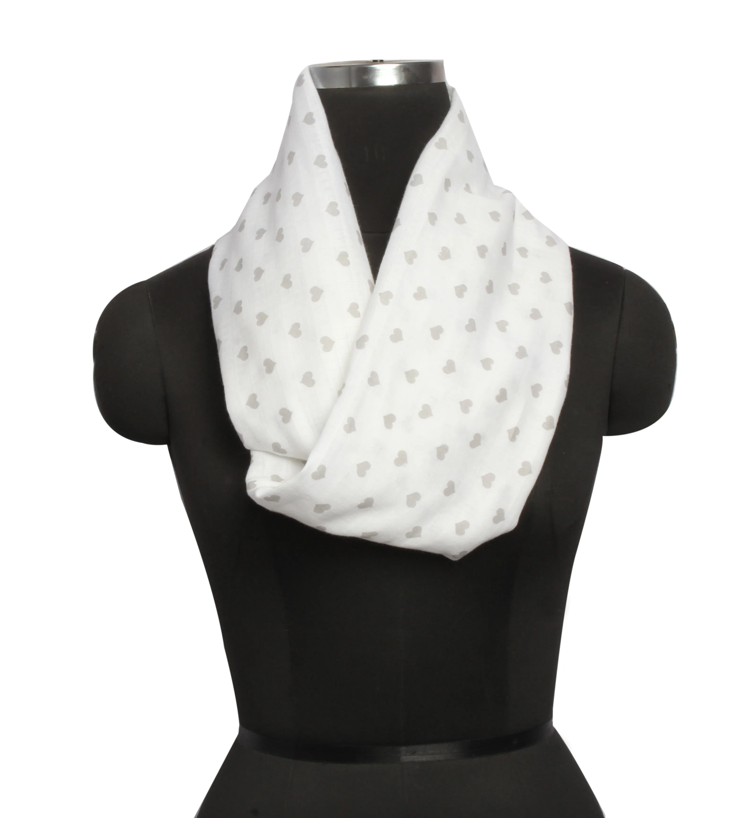 Bacati - Hearts Grey Muslin Nursing Scarf