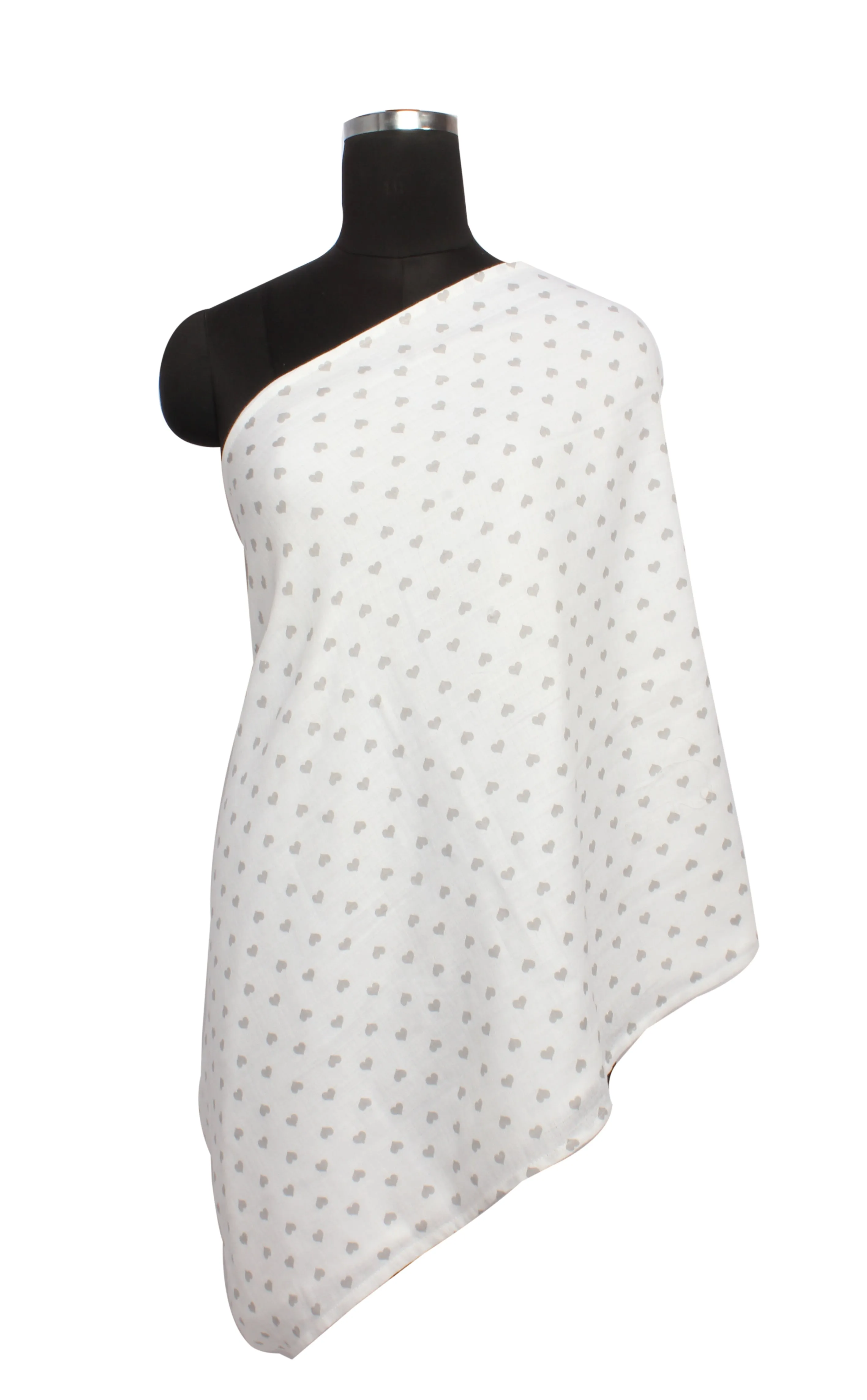 Bacati - Hearts Grey Muslin Nursing Scarf