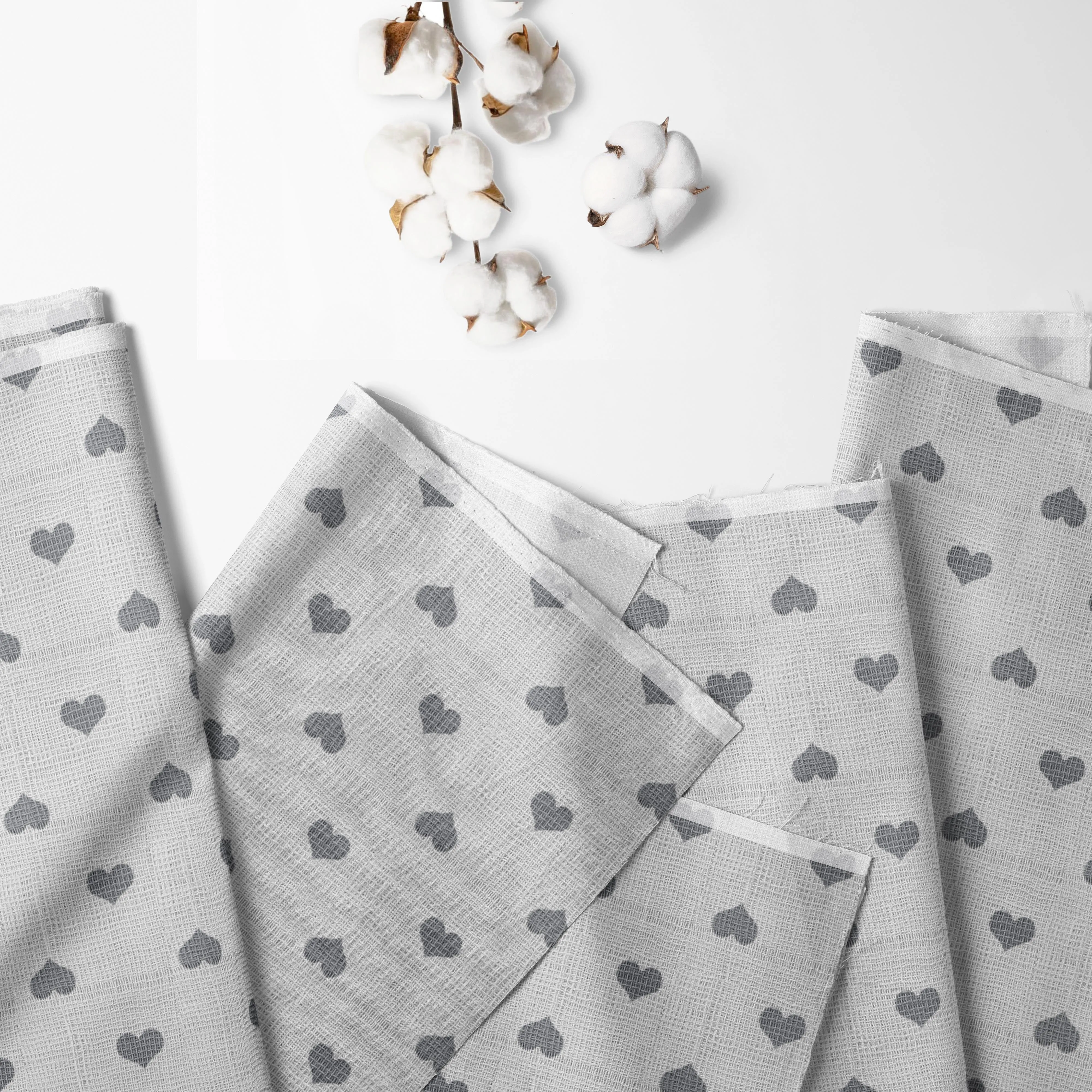 Bacati - Hearts Grey Muslin Nursing Scarf