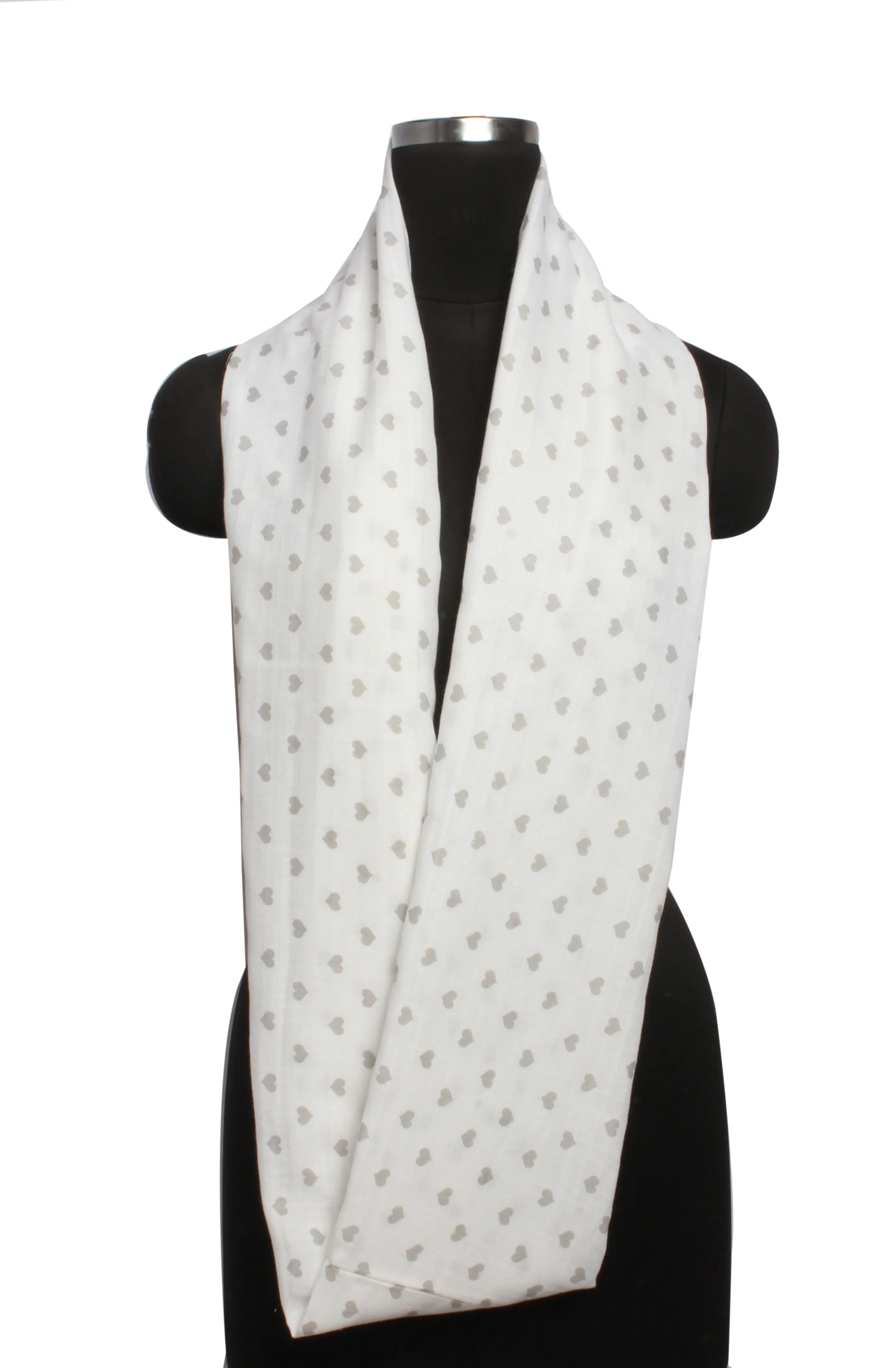 Bacati - Hearts Grey Muslin Nursing Scarf
