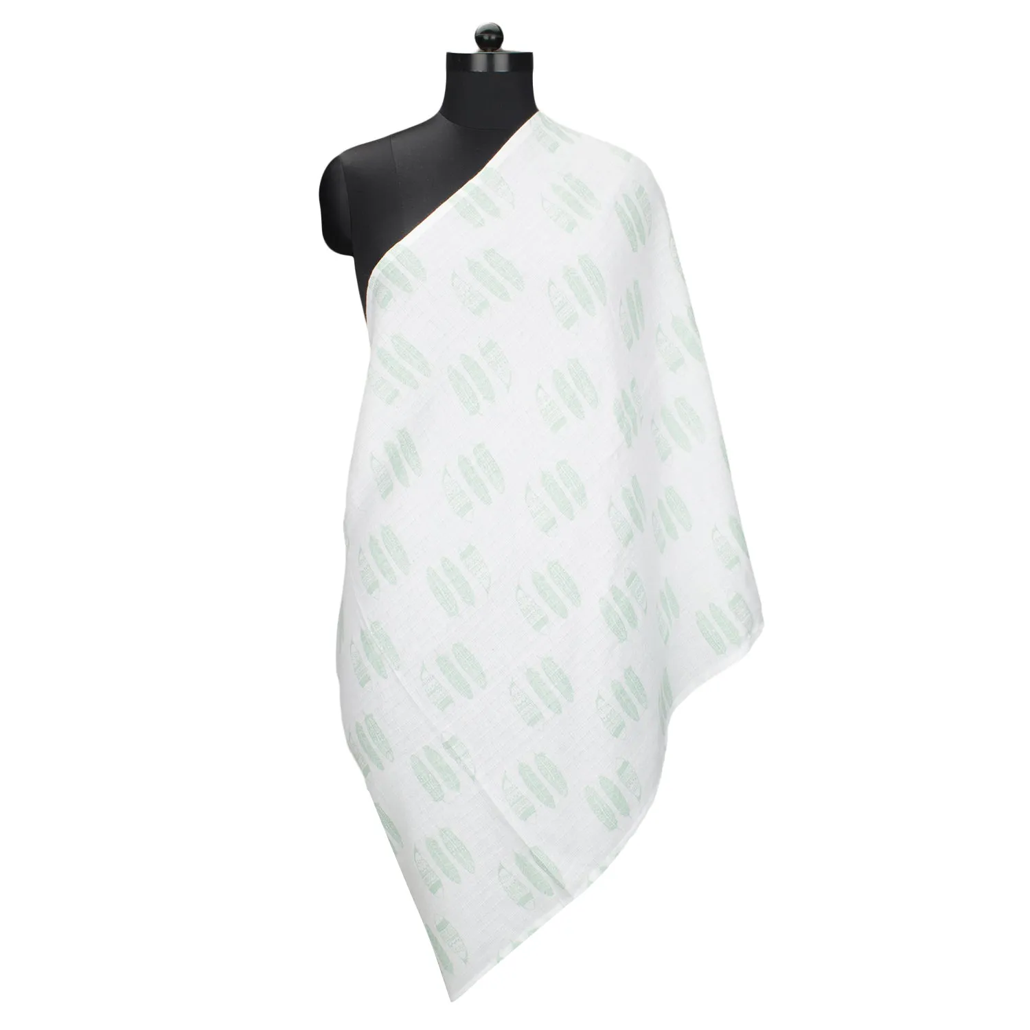 Bacati - Noah Feathers Mint Muslin Nursing Scarf