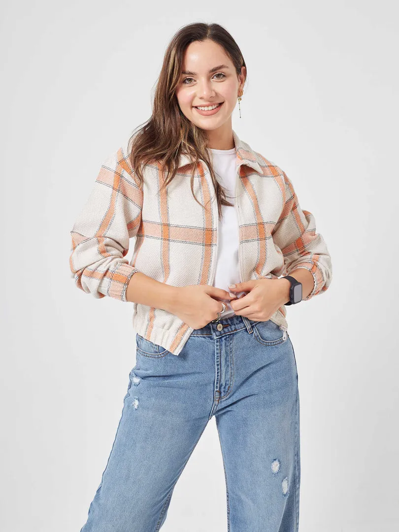 Beige Comfy Cropped Jacket