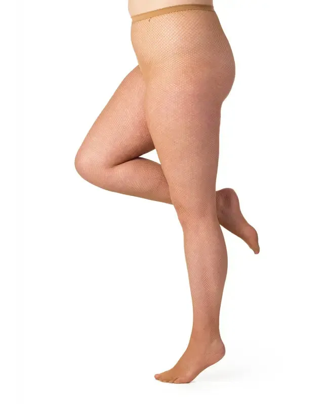 Beige Fishnet Tights - sizes 4-20