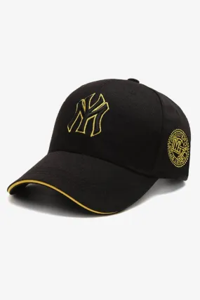 Black Contrast Embroidered Cap - W23 - MCP060R