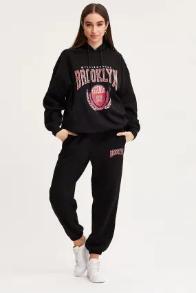 Black Track Pants High Rise 8141273530602
