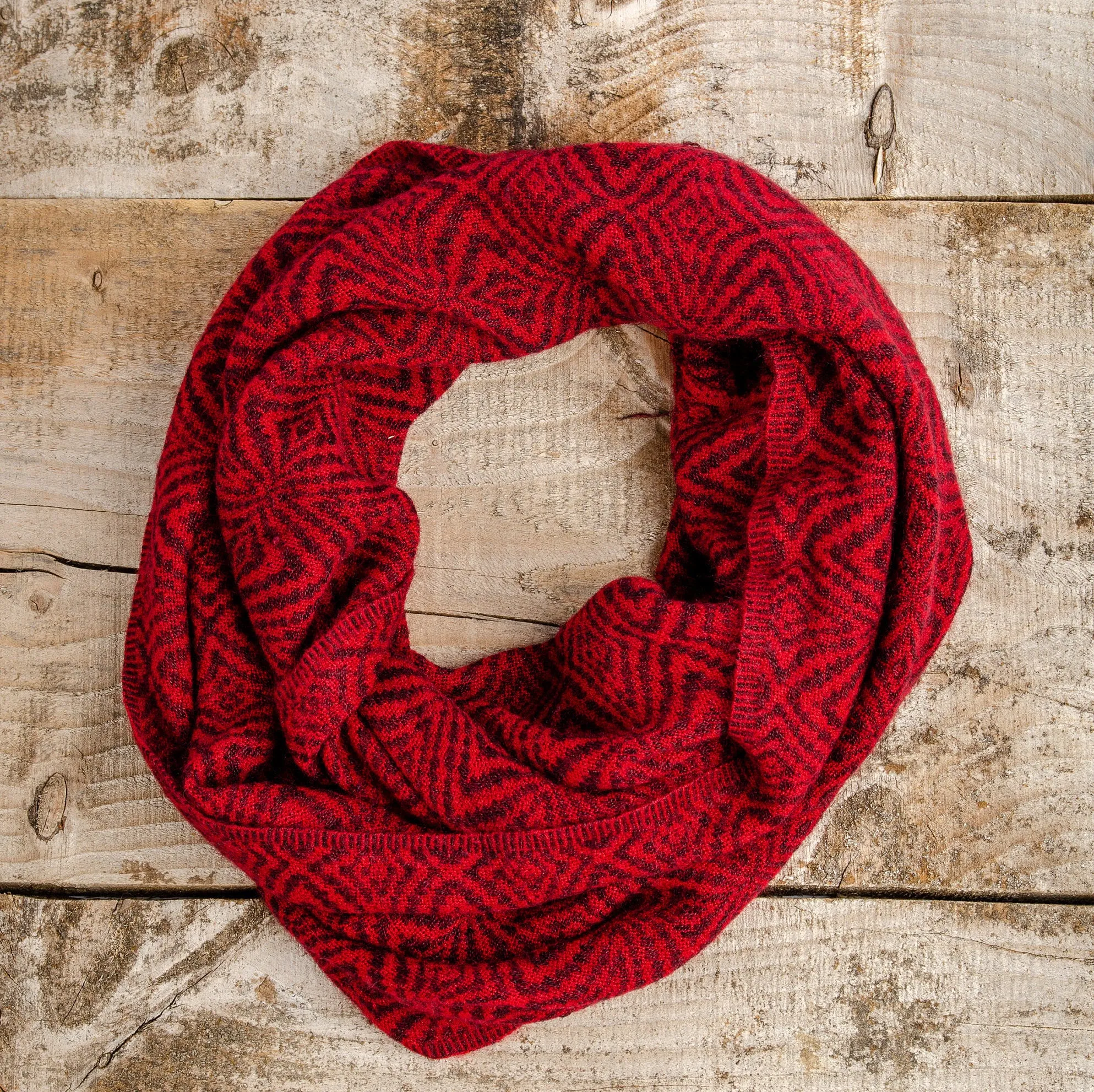 Blue Alpaca Infinity Tube Scarf, Warm Knit