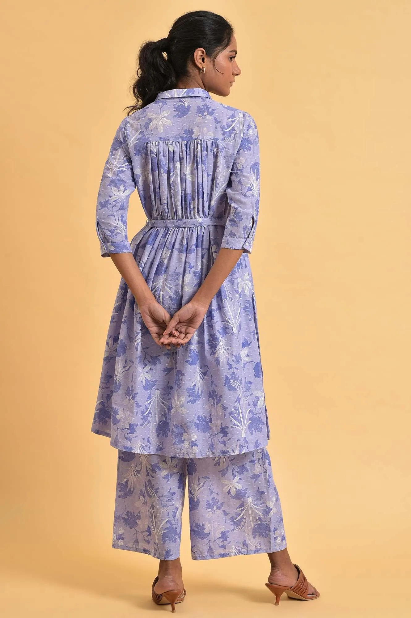 Blue Floral Printed Women Co-Ord Set