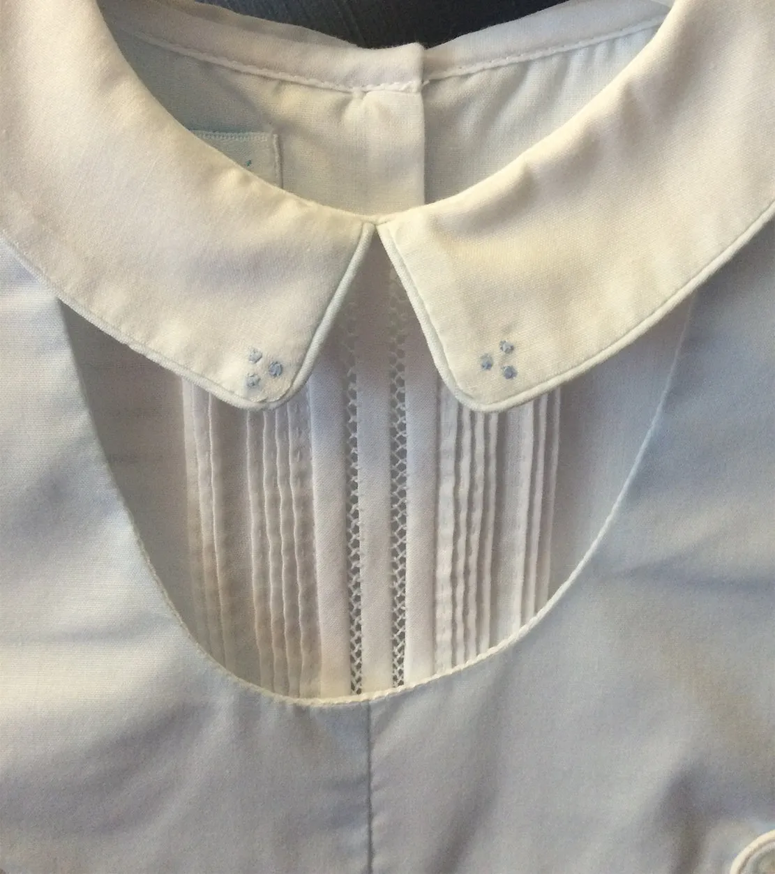 Boys Blue Romper with Attached White Shirt