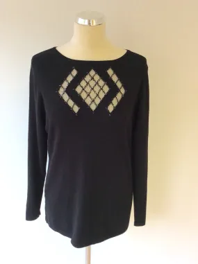 BRAND NEW LEO GUY BLACK BEADED TRIM JUMPER SIZE XL