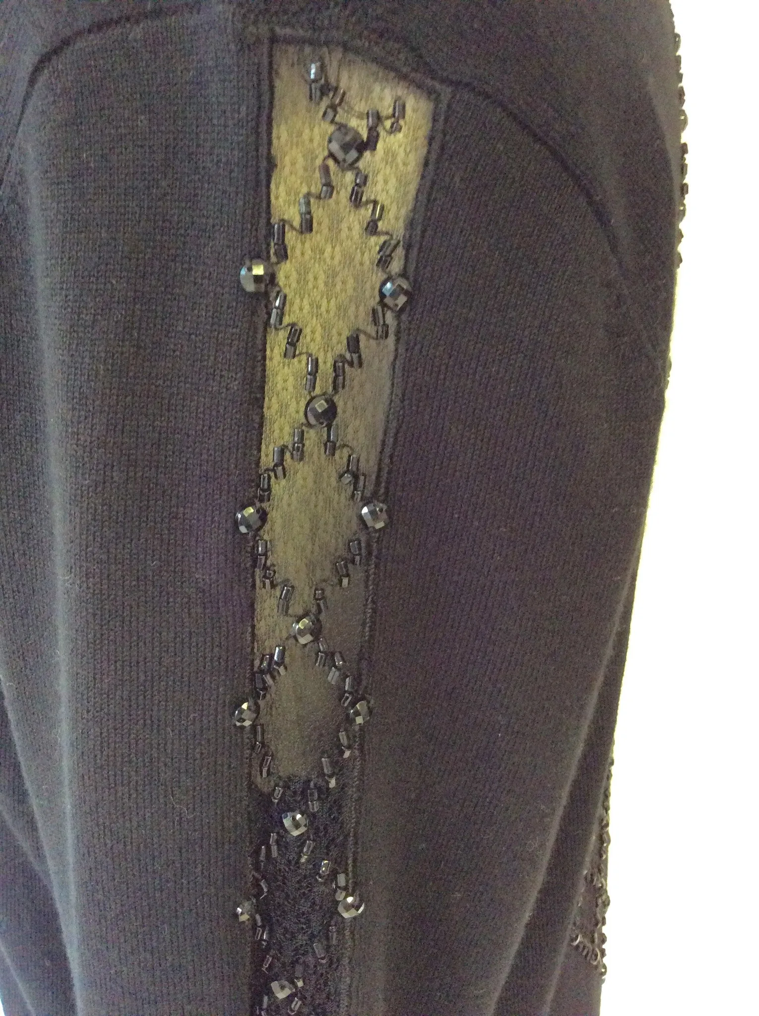 BRAND NEW LEO GUY BLACK BEADED TRIM JUMPER SIZE XL