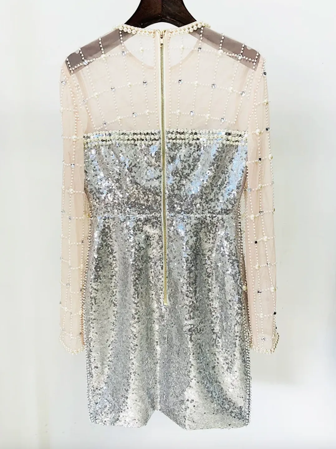 Bride Dress Birthday Party Dress Pearls Embellished Dress Elegant Cocktail Bridesmaid NEW IN