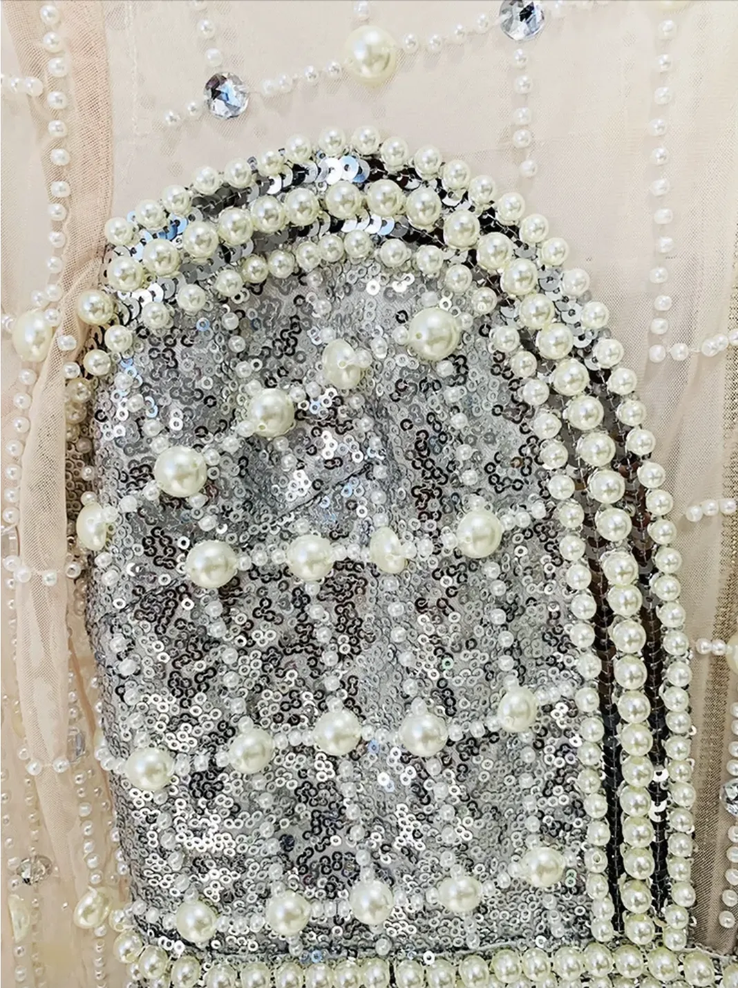 Bride Dress Birthday Party Dress Pearls Embellished Dress Elegant Cocktail Bridesmaid NEW IN