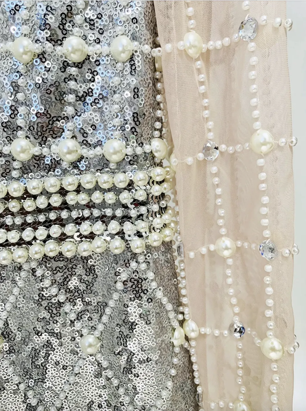 Bride Dress Birthday Party Dress Pearls Embellished Dress Elegant Cocktail Bridesmaid NEW IN