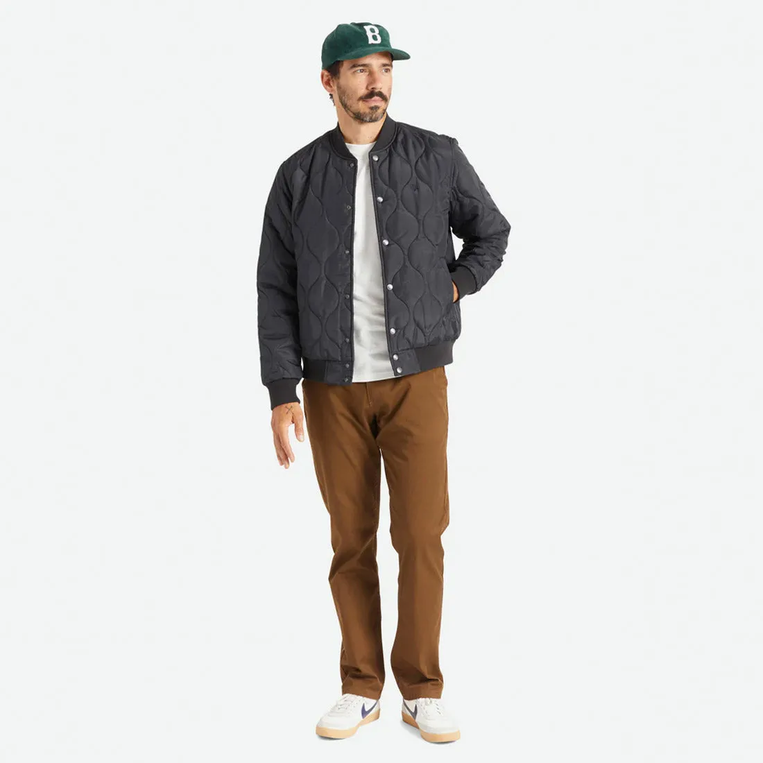 BRIXTON Dillinger Quilted Bomber Jacket - Black