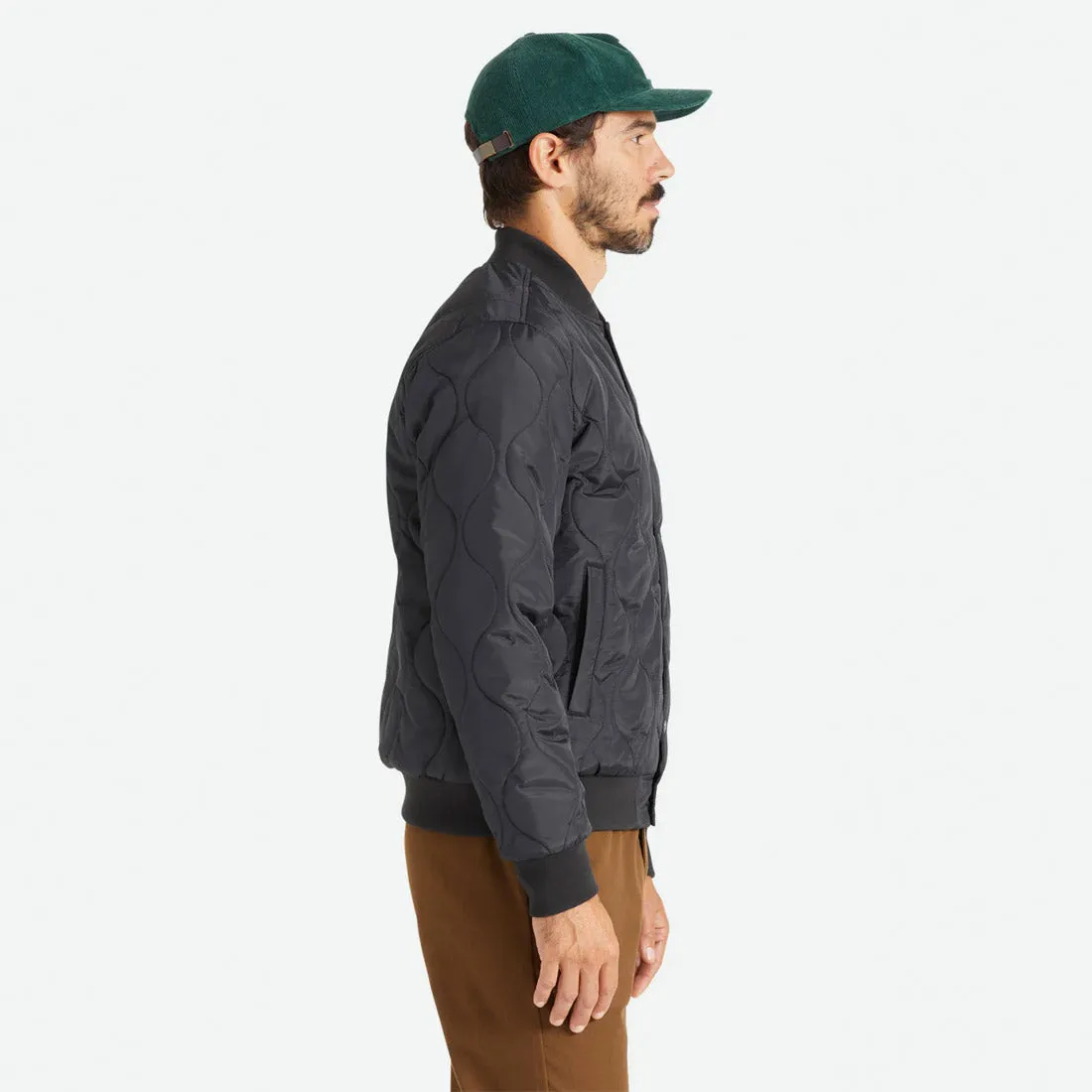 BRIXTON Dillinger Quilted Bomber Jacket - Black