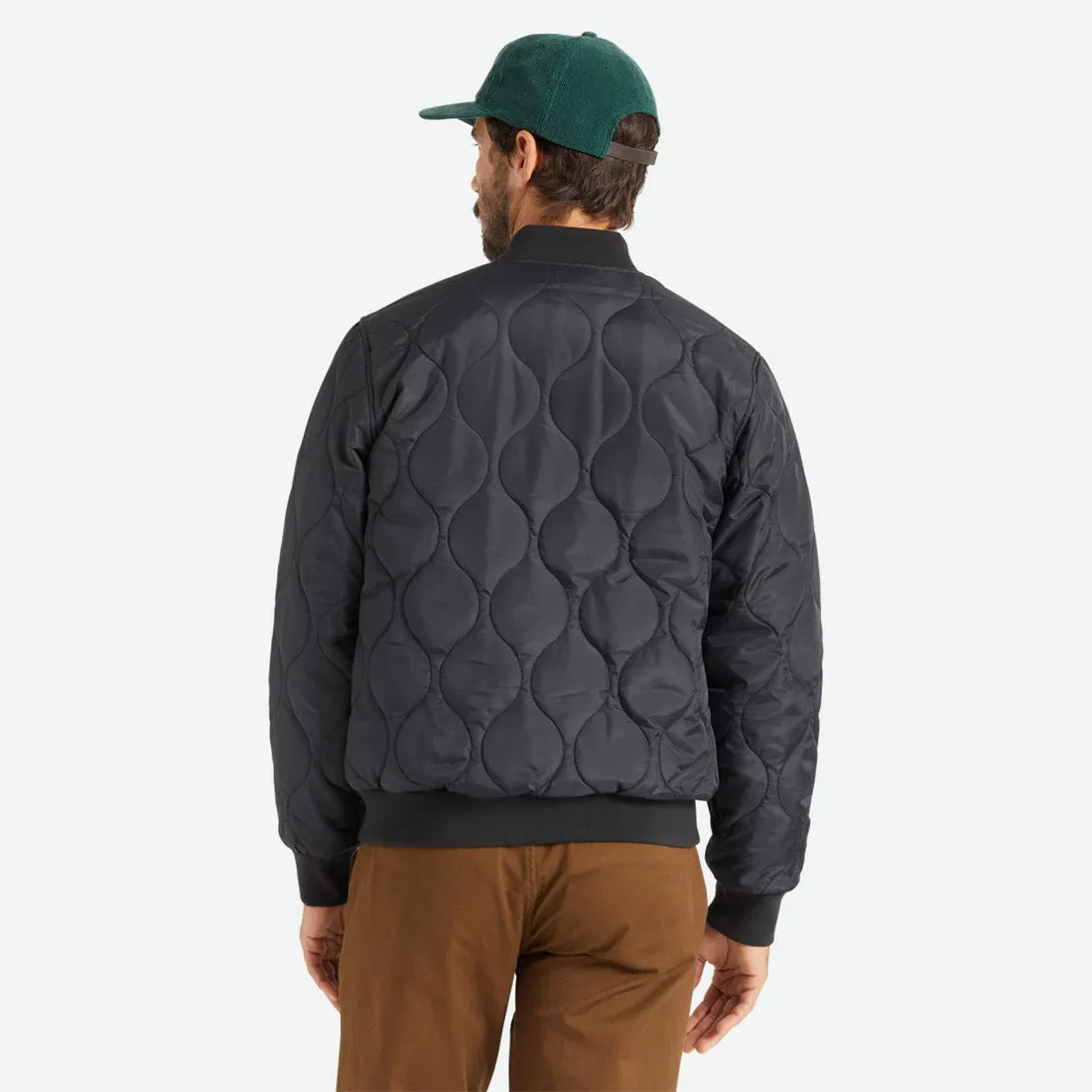BRIXTON Dillinger Quilted Bomber Jacket - Black