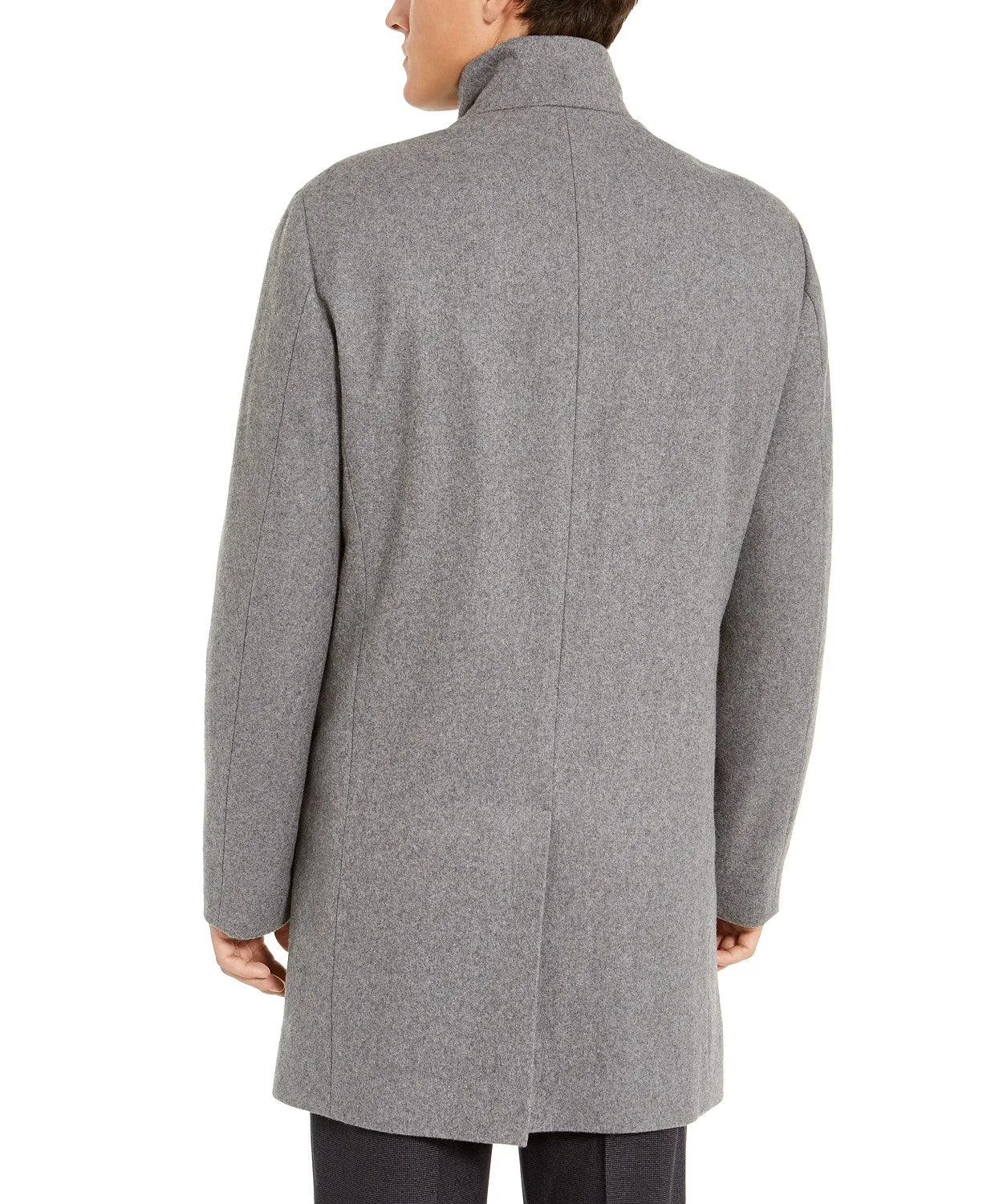 Calvin Klein Mens Overcoat Coat 40S Grey Solid