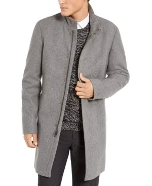 Calvin Klein Mens Overcoat Coat 40S Grey Solid