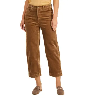Charter Club Women's Tummy-Control Cropped Corduroy Pants Ashbury Brown Size 6