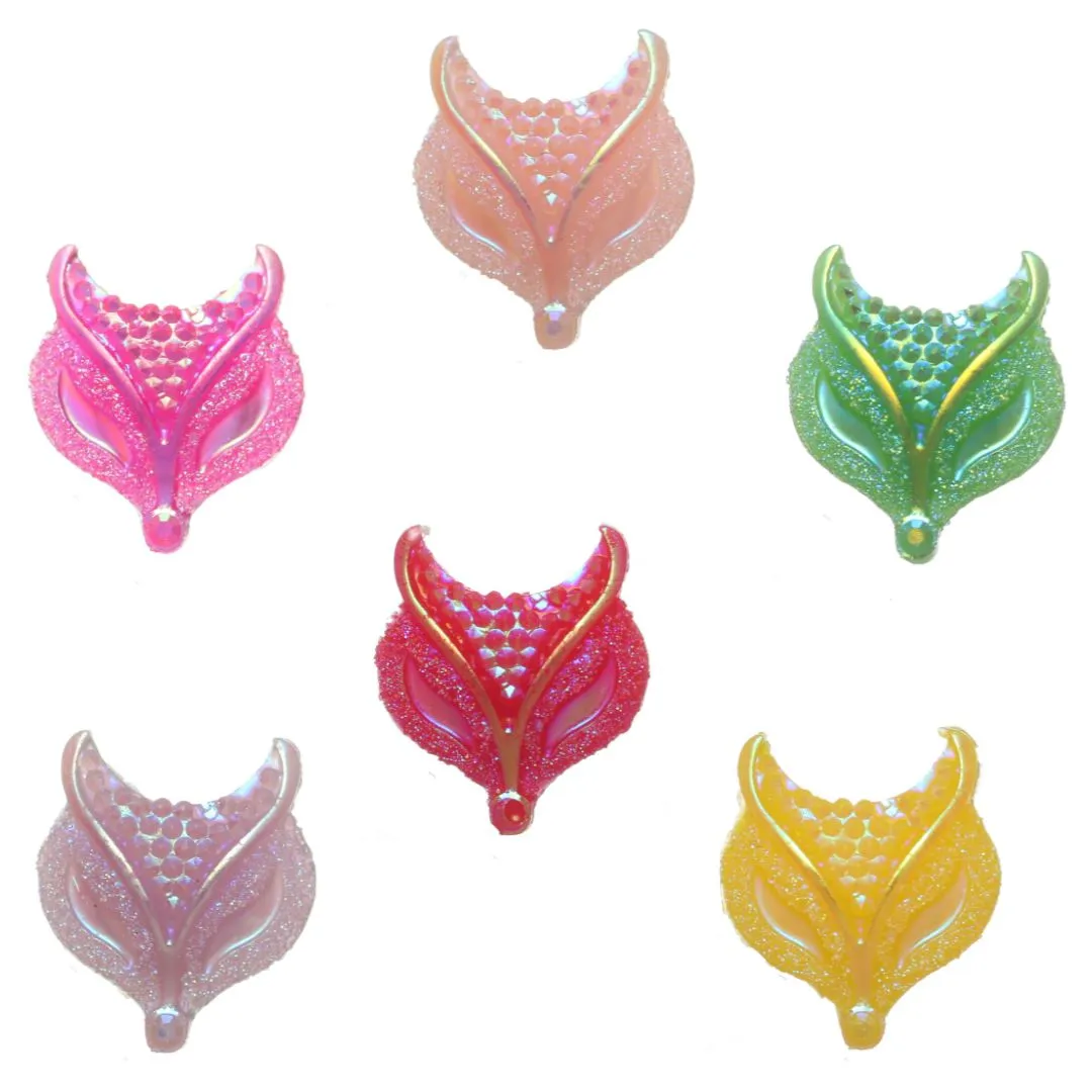Colorful Fox Head Studs Hypoallergenic Earrings for Sensitive Ears Made with Plastic Posts