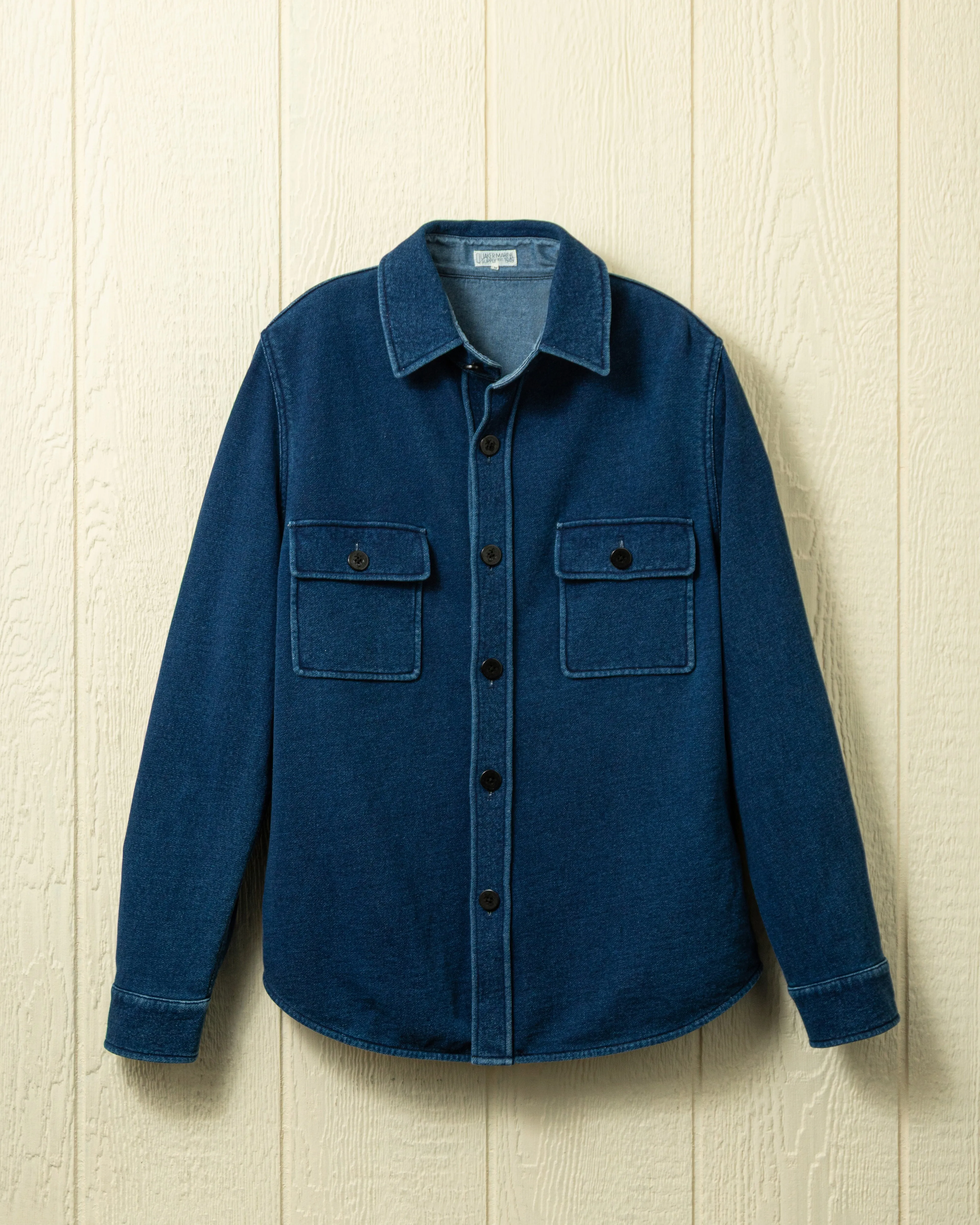 CPO Shirt Jacket in Dark Wash Indigo Loopback Terry