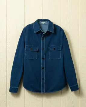 CPO Shirt Jacket in Dark Wash Indigo Loopback Terry