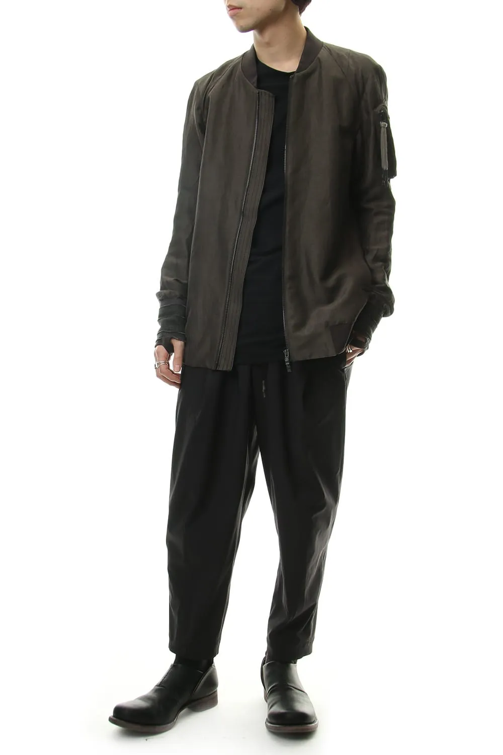 Cropped Pants 4way Stretch Virgin Wool